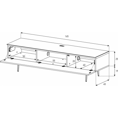 Тумба для ТВ Sonorous ST 360F BLK BLK SL